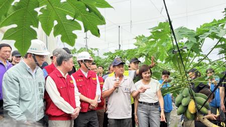 2026年6月27日行政院長卓榮泰視察美濃區木瓜災損情形