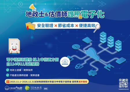 地政士、不動產估價師證照電子化